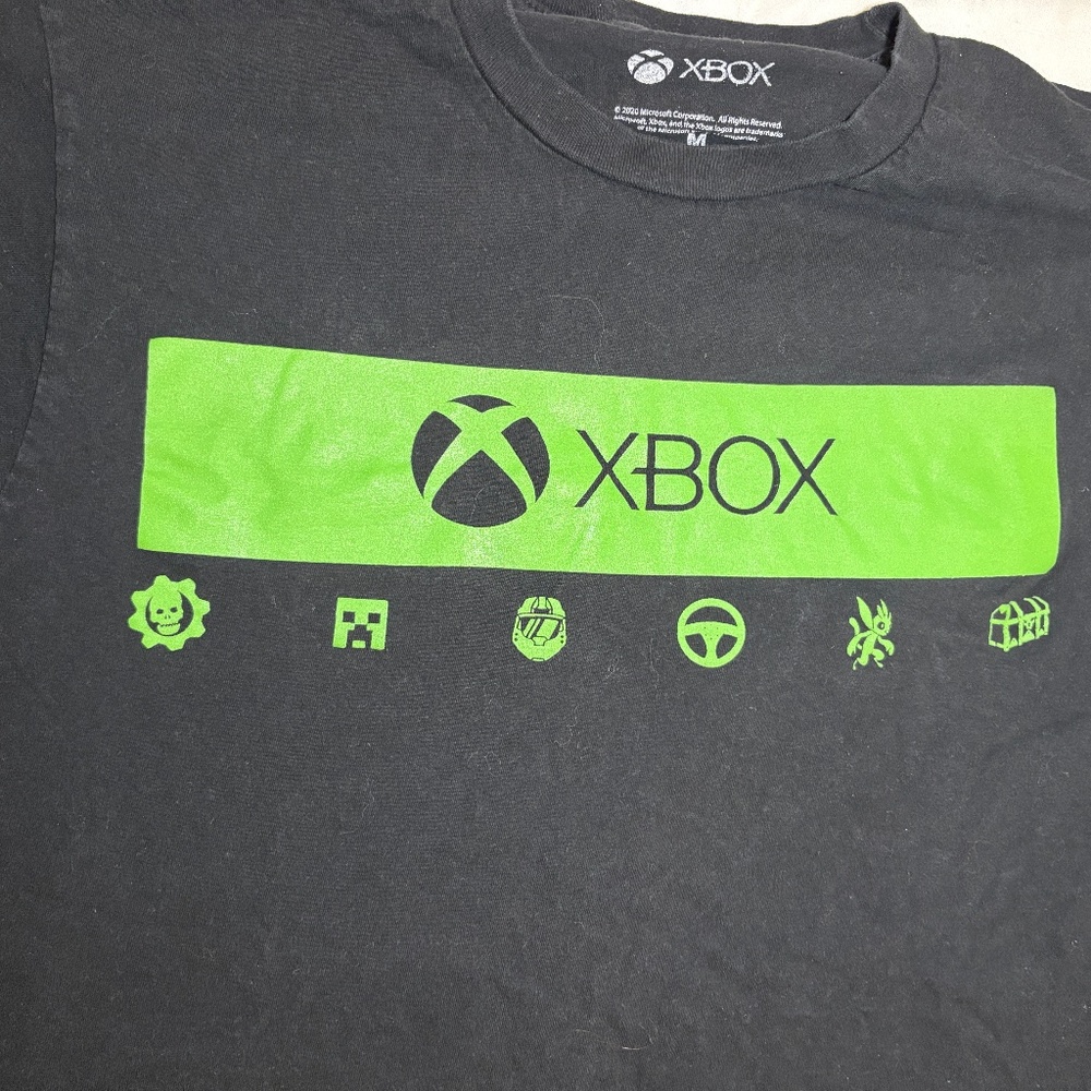 Xbox Classic Vintage Logo Black Men's T-Shirt Short Sleeve Gamer Tee Medium